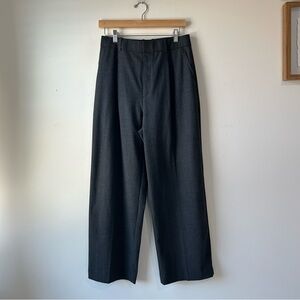 Uniqlo Womens Classic Wide-Legs Trousers in check dark grey Size L Office Career